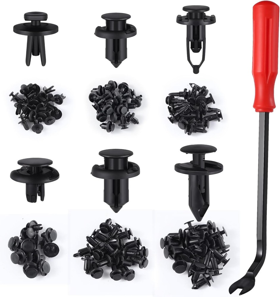 120pcs Retainer Clips Push Type Fasteners 6.3mm 8mm Size: 120+1(Not Specified)