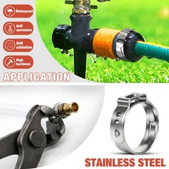 160X Single Ear Hose Clamps 304 Stainless Steel Crimp Hose Clamp Crimp Tools Kit