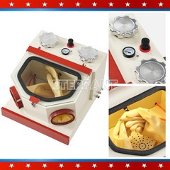 TwinPen Sandblaster with Dust Collection Box and LED Strip Light 2 Aluminum Tank