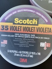 Scotch Vinyl Electrical Tape 35 Red Brown Yellow Gray Violet Lot Of 5