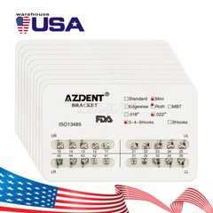 FDA AZDENT Dental Orthodontic Metal Brackets Braces Mini Roth.022 Hooks 3-4-5