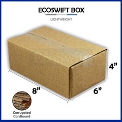 1-Box 8x6x4 EcoSwift Cardboard Packing Moving Shipping Box Corrugated Carton