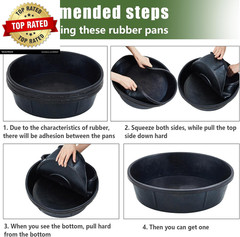 5 Pcs Rubber Feed Pan 12 Quart/ 3 Gallon Utility Horse Feed Bucket Rubber Bowl C