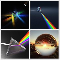 Crystal Photography Prism Set Ball Cube Triangular Pyramid 4 Pack 50mm