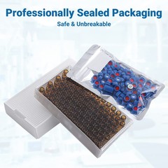 100pcs 2ml Glass Vial Amber Lab Vial Autosampler Vial 9-425 HPLC with Screw Caps