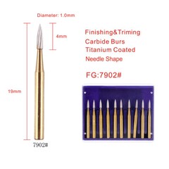 Dental Trimming/Finishing FG Gold Burs Tungsten Carbide For High Speed Handpiece
