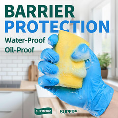 Supmedic Vinyl Disposable Exam Gloves, 4Mil Powder-Free Latex-Free Food Grade Co