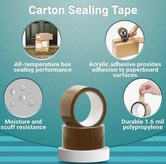 36 Tan/ Brown Carton Sealing Packing Tape Box Shipping – 2 inch x 110yd Tan
