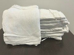 100 PIECES NEW WHITE INDUSTRIAL SHOP RAGS CLEANING TOWELS