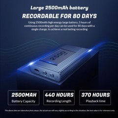 500 hrs Magnetic Digital Voice Activated Recorder Hidden Audio Recording Device