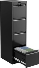 GARVEE Heavy Duty 4-Drawer File Cabinet, Cold-Rolled Steel, Lock & Keys Included