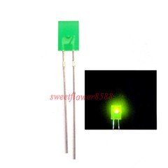 100pcs 2x5x7mm Yellow-Green Diffused Led Rectangle Rectangular Light LED Lamp