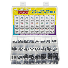 500 Pc 24 Values Electrolytic Capacitor Kit 0.1Uf to 1000Uf 10V-50V Aluminum Set