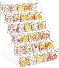 6 Tier Acrylic Sticker Display Stand Vendors 30 Pockets Clear Acrylic Storage
