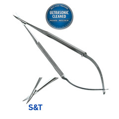 S&T SDC-15 R-8 Dissecting Micro Scissors, Curved 5.5″ – Ultrasonic Cleaned