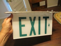 CEILING MOUNTED EXIT SIGN DOUBLE SIDED ALUMINUM MOUNTING TOP BUSINESS,HOTEL