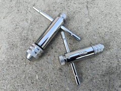 US Stock 2Pcs Ratchet T Handle Tap Wrench, Adjustable Bar Holder Ratcheting Tap