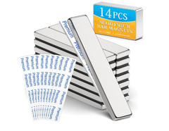 14 Pack Powerful Neodymium Bar Magnets, 60 x 10 x 3 mm Rare Earth Magnet Bar