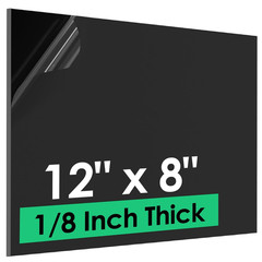 ABS Plastic Sheet 1/8 Inch Thick – 12″ X 8″, Black Waterproof Rigid