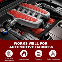 50FT Car High Temperature Braided Wire Loom Split-Sleeve Heat Resistant Cover
