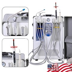 Portable Dental Delivery Unit: Rolling Box with 4 Holes Air Compressor Suction