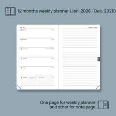 “2026 Pocket Weekly Planner (Super Mini Size 3” x 4.5”) 12 Months Compact “