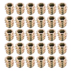 uxcell Furniture Threaded Insert Nuts Zinc Alloy Hex-Flush M5 M5x10mm, zinc