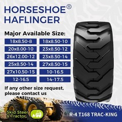 4 27×8.50-15 / 27×8.5-15 12PR SKID STEER TIRES HAFLINGER TRAC-KING LRF Super HD