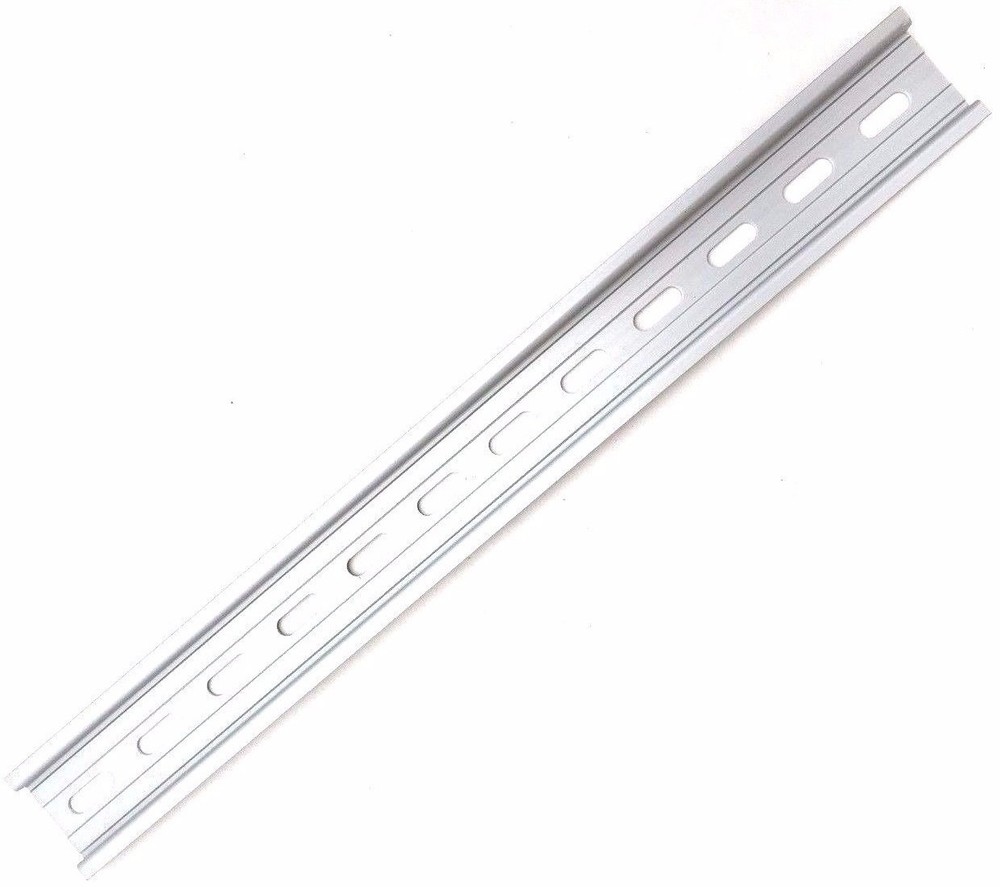 1 Piece DIN Rail Slotted Aluminum RoHS 12″ Inches Long 35mm 7.5mm T&G