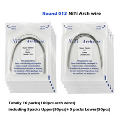 100PCS Dental Orthodontic Round Arch Wire NITI Stainless Steel Ovoid Nature Form