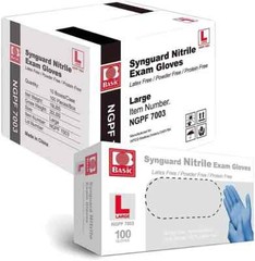 Synguard Nitrile Exam Gloves NGPF 7003, Size L, (BOX OF 1000)