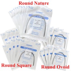 100pcs Dental Ortho Super Elastic Niti Round Arch Wires Natural/Ovoid/Square