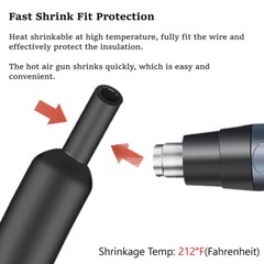 3:1 Heat Shrink Tubing Black Dual Wall Waterproof Glue Wires Wrap (LARGE SIZES)
