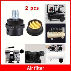 2X 20mm 1/2″ Thread Air Compressor Metal Air Compressor Intake Filter Muffler US