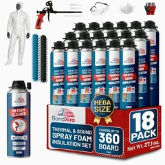 Spray Foam Insulation Kit (18 x 32.80 oz/930 gr – 480 Board feet), Self-Expandin