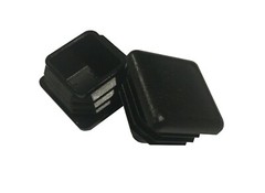 1″ x 1″ Square Ribbed Plastic Post End Cap Glide Plugs for 14-20ga Tubing