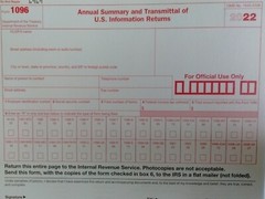 2022: 5 SHEETS 1099-B IRS Proceeds Broker/Barter Exch & 3=1096 Transmittal Forms