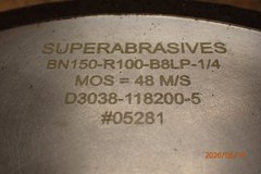 LOT MX: SUPERABRASIVES SURFACE GRINDING GRINDER WHEEL WITH 1-1/4 ARBOR BORE