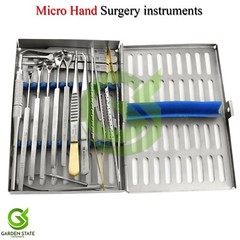 Micro Hand Surgery Kit Micro Surgical Instruments Cassette Set Of 15