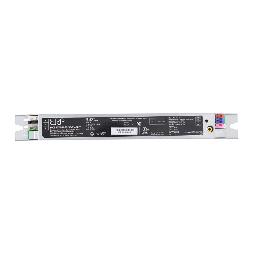 ERP PKB30W-1050-55-TN-SLT CONSTANT CURRENT LED DRIVER, 30W, 10-55VDC, 275-1050MA