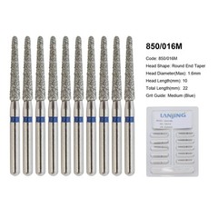 FG Dental Diamond Burs 856 850 Round End Taper Crown Prep Coarse Fine High Speed