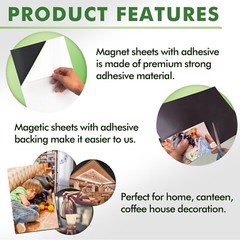 36 Strong Flexible Magnetic Sheets w/ Adhesive Back 8.5×11 20Mil for Photo Craft