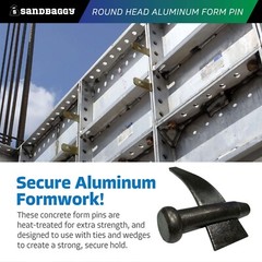 Sandbaggy Round Head Aluminum Form Pin (Reusable) – Concrete Formwork Wedge Pins