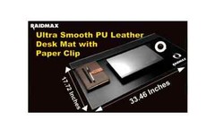 Desk Mat Desktop Protector PU Leather with Paper Clip 33.46 in x 17.72