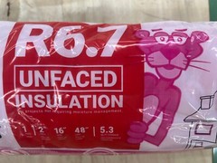 Owens Corning Pink EcoTouch Insulation R6.7 Roll 2” Thick 16” W 5.3 sq ft
