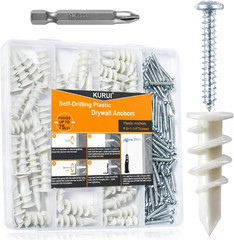 140Pcs #8 Self Drilling Drywall Anchors with Screws Kit, Heavy Duty Dry Wall Anc