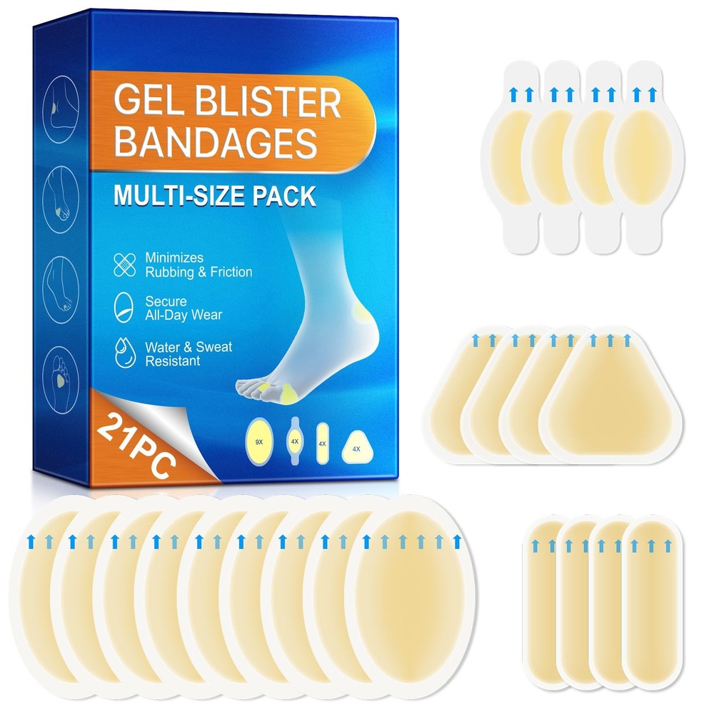 Blister Bandages for Feet, 21PCS Hydrocolloid Prevention 1pack, No