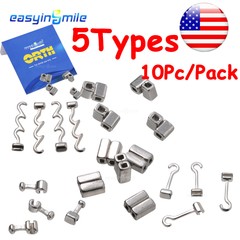 10pc Dental Orthodontic Crimpable Hooks for Archwire Stainless Steel EASYINSMILE