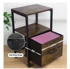 Rustic Look Printer Stand W/file Drawer New In Box *assembly Required *