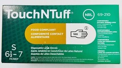 *100-Pieces* Ansell TouchNTuff Disposable Latex Gloves 6.5-7 Small 69-210